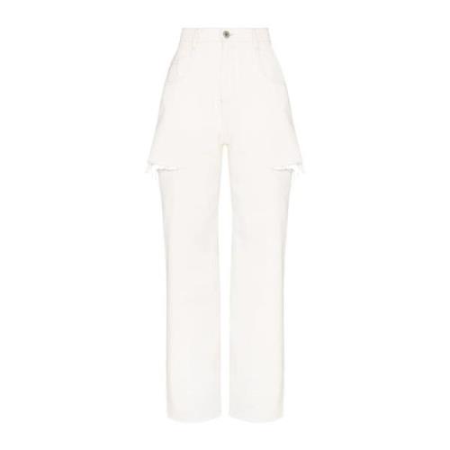 Milk Side Cut Jeans Maison Margiela , White , Dames