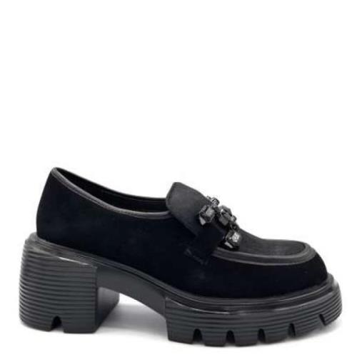 Zwarte Suède en Pony Haar Schoenen Jeannot , Black , Dames