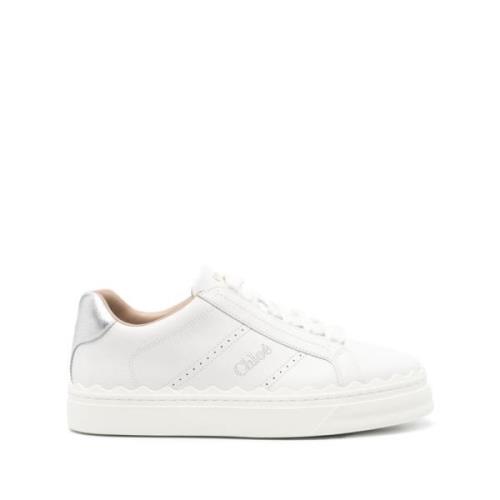 Witte Sneakers met Geperforeerde Details Chloé , White , Dames