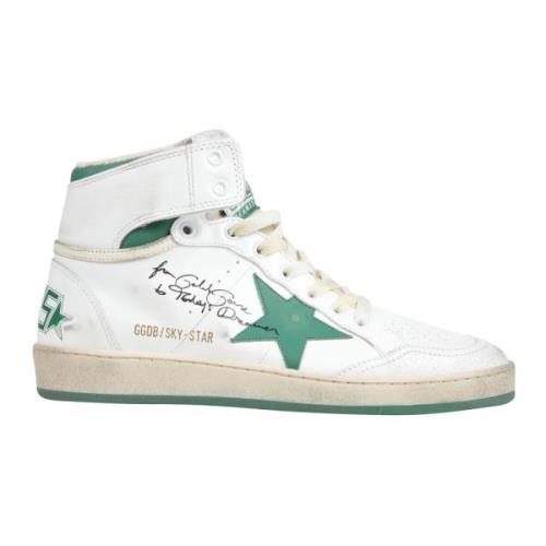 Scheur Teen Leren Bovenkant Ster Nylon Golden Goose , White , Heren