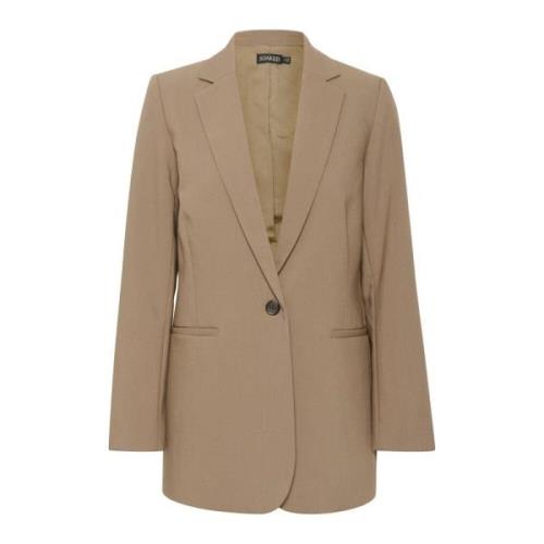 Stijlvolle Blazer Jas Walnoot Soaked in Luxury , Brown , Dames