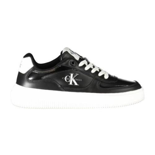 Sportieve Zwarte Sneakers met Contrastdetails Calvin Klein , Black , D...