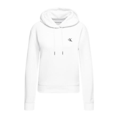 Korte Fleece-gevoerde Sweatshirt Calvin Klein , White , Dames