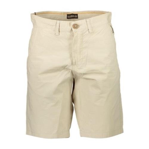 Beige Bermuda Shorts met Borduurwerk Napapijri , Beige , Heren