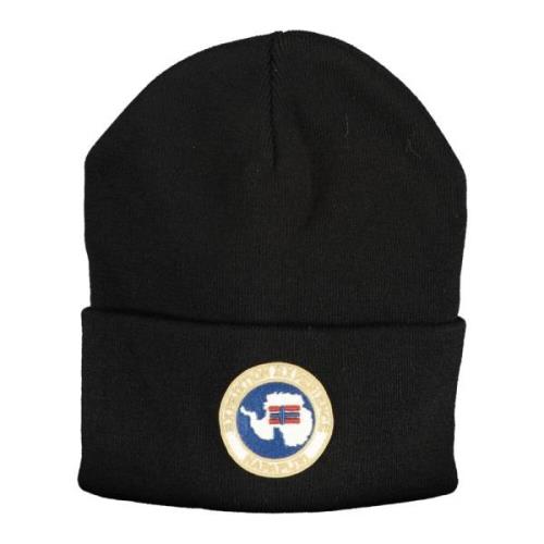 Zwarte Heren Beanie met Logo Napapijri , Black , Unisex