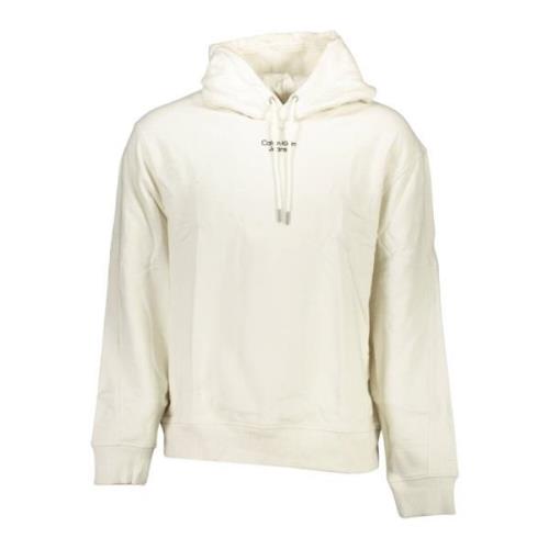 Hoodie Wit Lange Mouw Print Calvin Klein , Beige , Heren