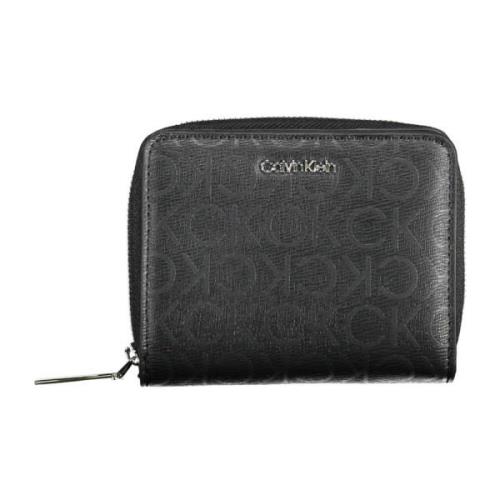 Damesportemonnee Zwart Rfid Ritssluiting Calvin Klein , Black , Dames