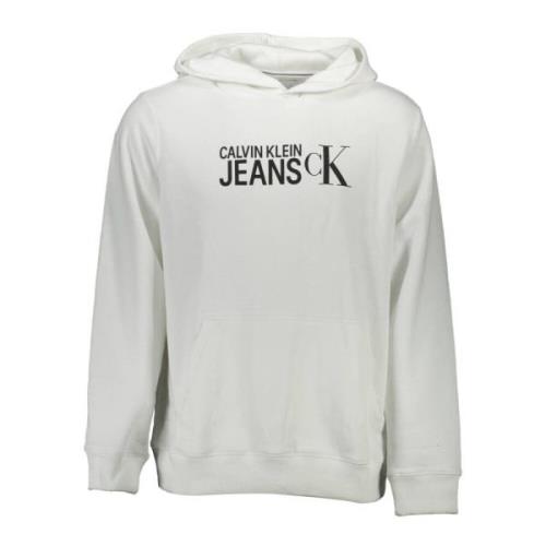 Biologisch Katoenen Hoodie Calvin Klein , White , Heren