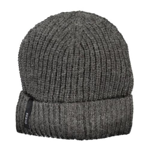 Heren Grijs Logo Beanie Muts Guess , Gray , Unisex