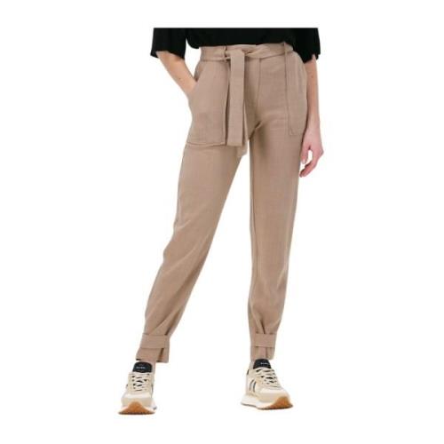 Hira Struc Geweven Broek Bruin Simple , Brown , Dames