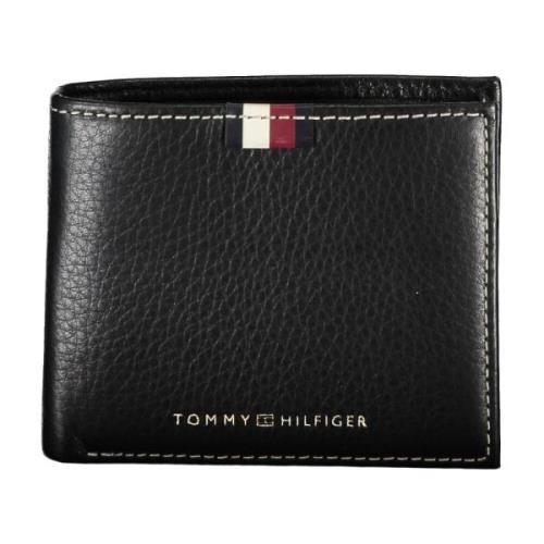 Heren Portemonnee Zwart Contrast Logo Tommy Hilfiger , Black , Heren