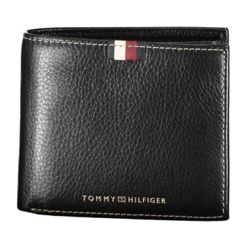 Heren Portemonnee Zwart Contrast Logo Tommy Hilfiger , Black , Heren