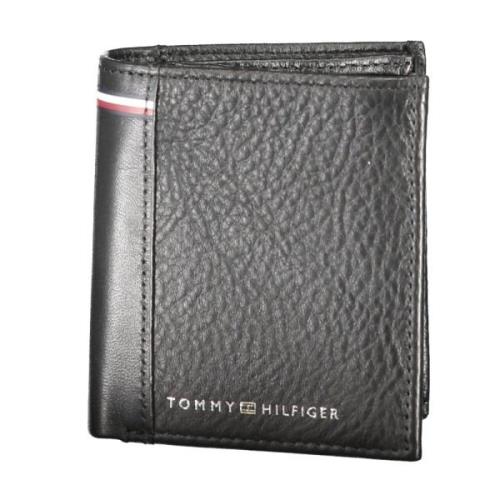 Heren Portemonnee Zwart Contrast Logo Tommy Hilfiger , Black , Heren