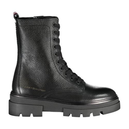 Zwarte Veterschoen met Zijrits Tommy Hilfiger , Black , Dames