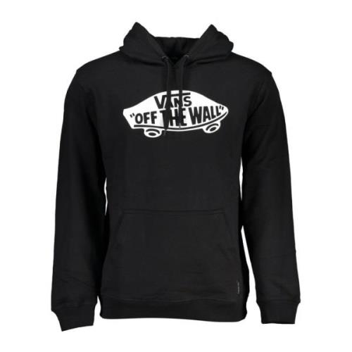 Zwarte hoodie met centrale zak en logoprint Vans , Black , Heren