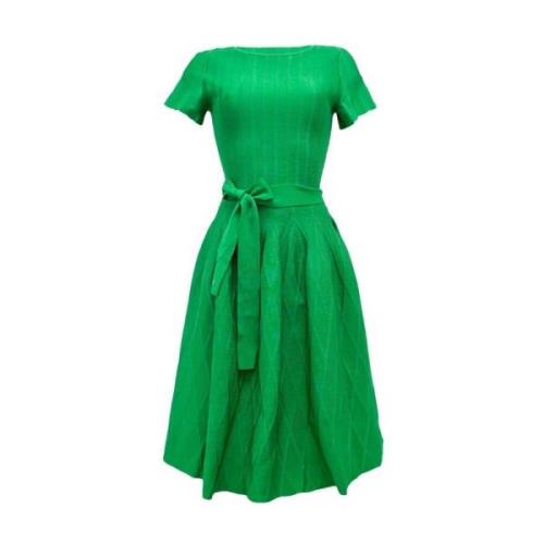 Groene Jacquard Jurk met Riem Carolina Herrera , Green , Dames