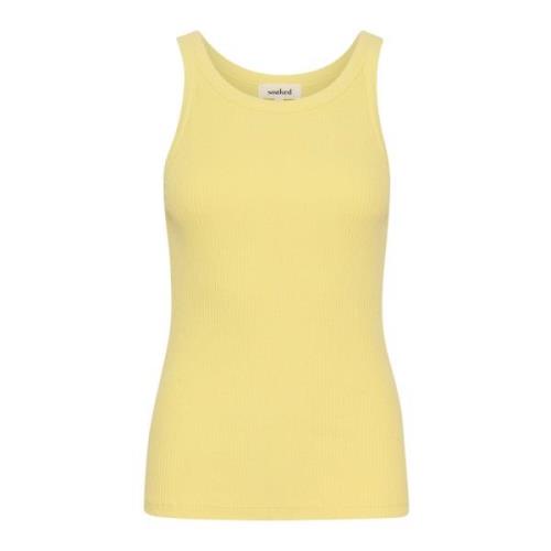 Slsimone Tank Top Endive Soaked in Luxury , Yellow , Dames