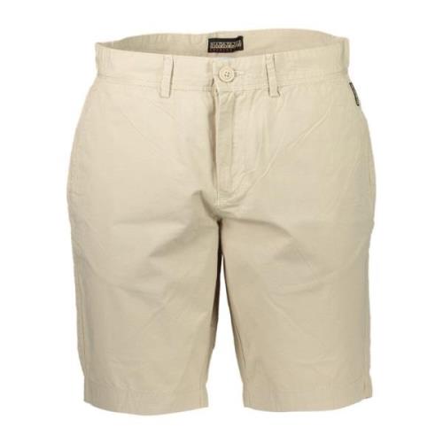 Beige Bermuda Shorts met Contrastdetails Napapijri , Beige , Heren