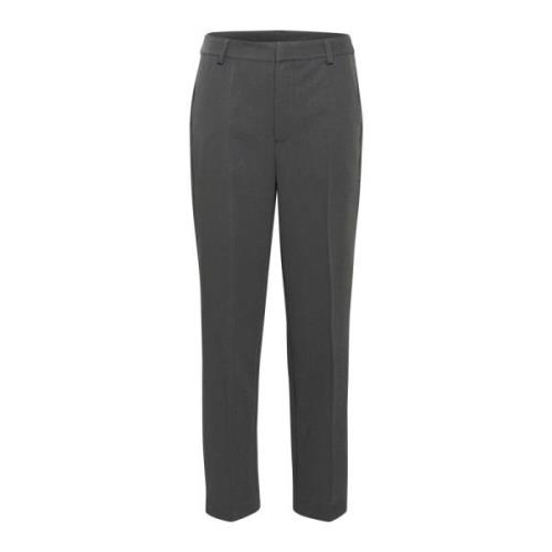 Hoge Taille Rechte Pijp Ritsbroek Zwart Kaffe , Gray , Dames