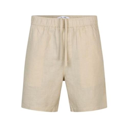 Linnen Shorts Met Middelhoge Taille Samsøe Samsøe , Beige , Heren