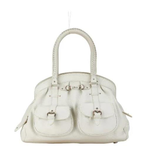 Pre-owned Leather handbags Dior Vintage , White , Dames