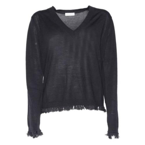 Zwarte V-hals Pullover Trui Ballantyne , Black , Dames