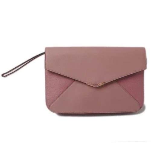 Pre-owned Leather clutches Fendi Vintage , Purple , Dames