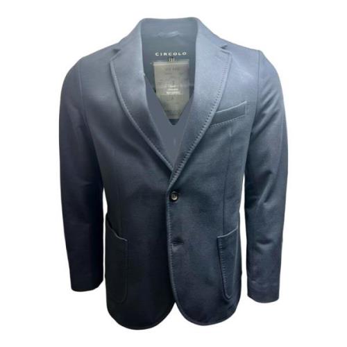 Navy Jersey Blazer met Elastaan Circolo 1901 , Blue , Heren