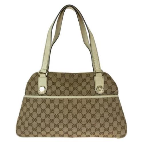 Pre-owned Canvas gucci-bags Gucci Vintage , Beige , Dames