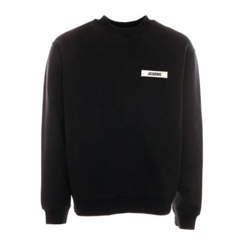 Geribbeld Sweatshirt met Logodetail Jacquemus , Black , Heren