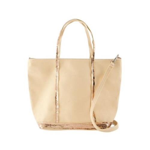 Katoenen Shopper Tas Beige Strass Vanessa Bruno , Beige , Dames