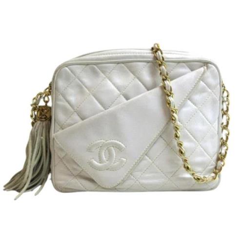 Pre-owned Leather chanel-bags Chanel Vintage , White , Dames