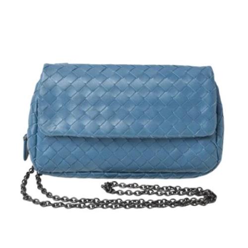 Pre-owned Leather shoulder-bags Bottega Veneta Vintage , Blue , Dames