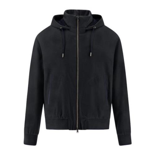 Blauwe Gevoerde Hoodie Jas Herno , Blue , Heren