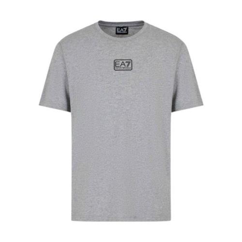 Katoenen Logo Bedrukt T-Shirt - Grijs Emporio Armani EA7 , Gray , Here...