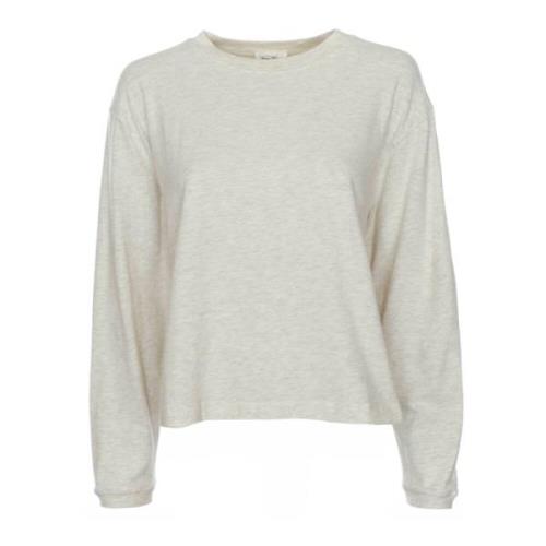 Zachte Geribbelde Longsleeve Oversized Fit American Vintage , Beige , ...