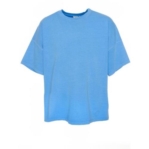 Casual Ribgebreid T-shirt met Drop Shoulder American Vintage , Blue , ...