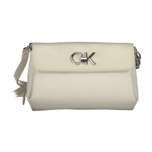 Beige Schoudertas met Kettinghandvat Calvin Klein , Beige , Dames