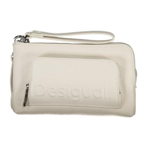 Witte Schoudertas met Rits Sluiting Desigual , White , Dames