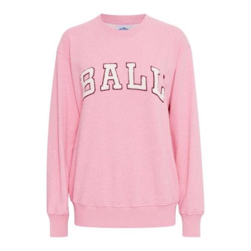 Sporty Deco Sweatshirt Azalea Pink Melange Ball , Pink , Dames