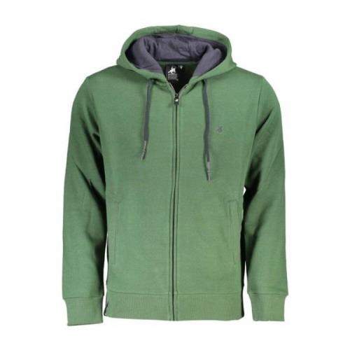 Groene Geborduurde Hoodie met rits U.s. Polo Assn. , Green , Heren