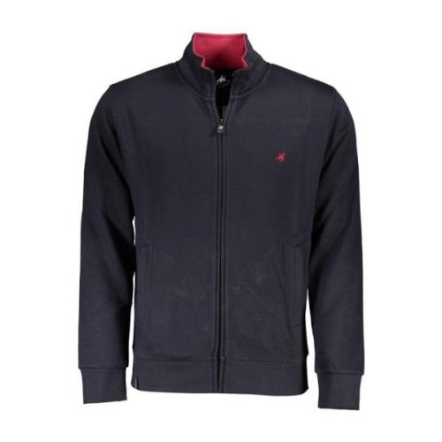 Geborduurde Zip-Up Sweater met Zakken U.s. Polo Assn. , Blue , Heren