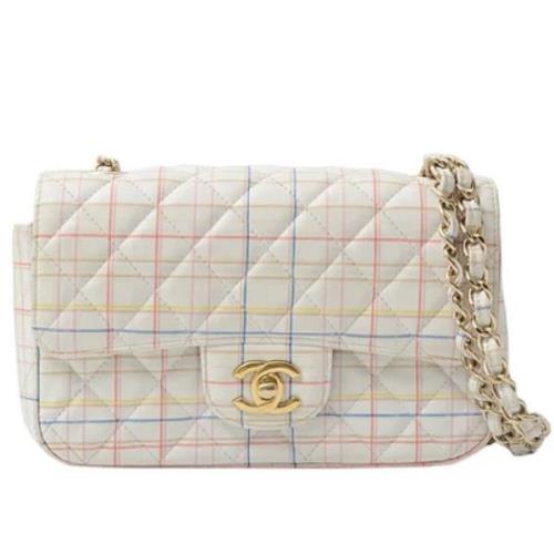 Pre-owned Leather chanel-bags Chanel Vintage , White , Dames