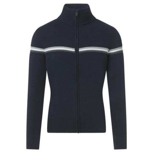 Moderne Merinowol Zip Hals Trui Fusalp , Blue , Heren