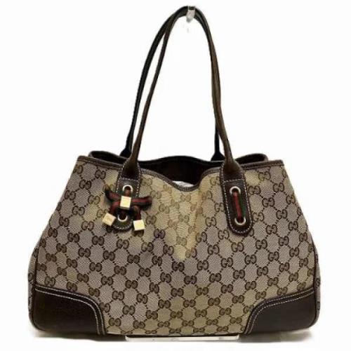 Pre-owned Canvas gucci-bags Gucci Vintage , Beige , Dames