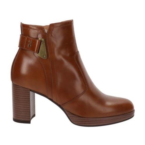 Leren Enkellaarzen Stijlvol Must-Have Nerogiardini , Brown , Dames