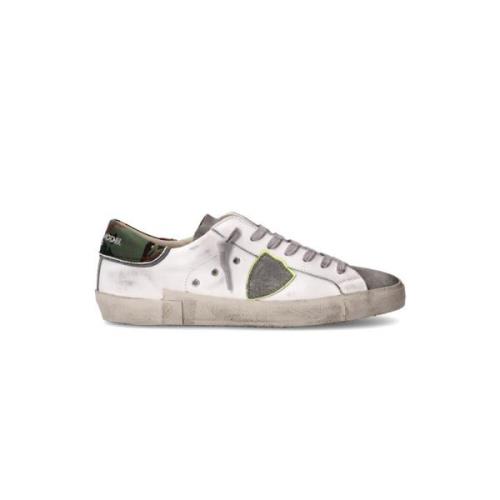 Lage Sneakers met Camouflage Print Philippe Model , White , Heren