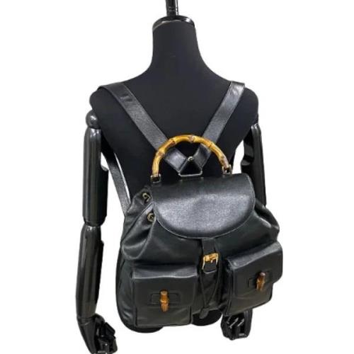 Pre-owned Leather backpacks Gucci Vintage , Black , Dames