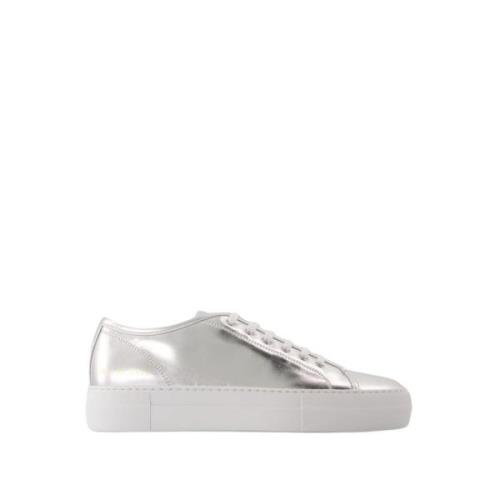 Glanzende Zilveren Leren Sneakers Common Projects , Gray , Dames