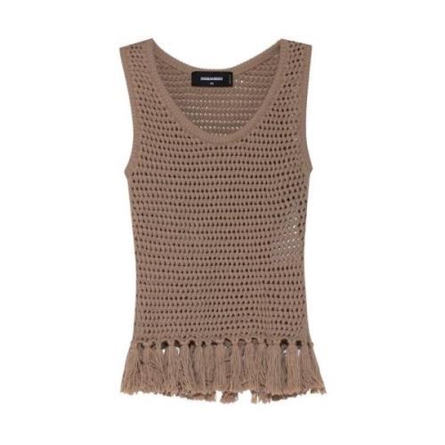 Franje vest Dsquared2 , Beige , Dames